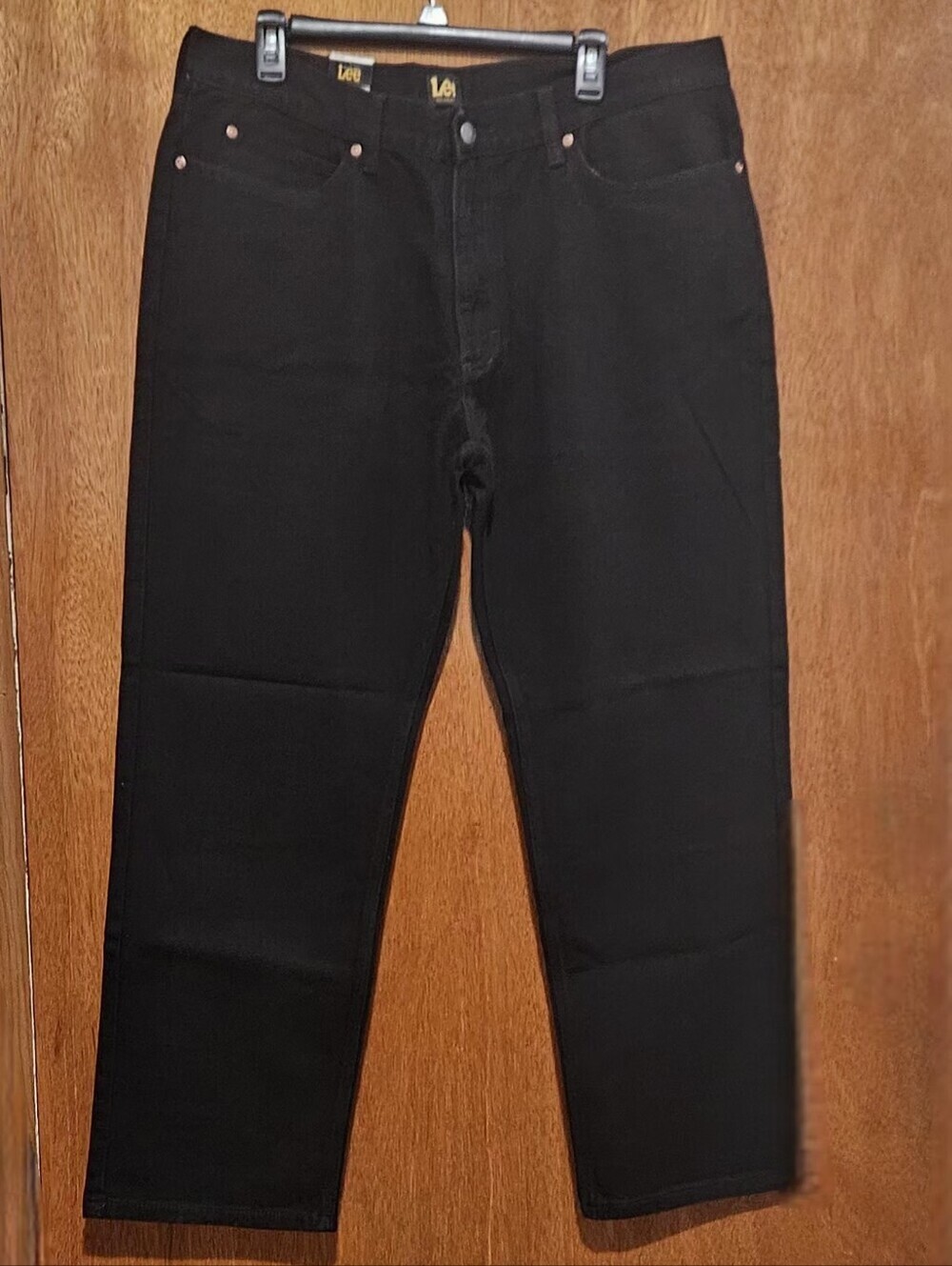 NWT Lee Relaxed Fit Straight Leg Men's Pants / Black/ Size 38x30/ 100% Cotton